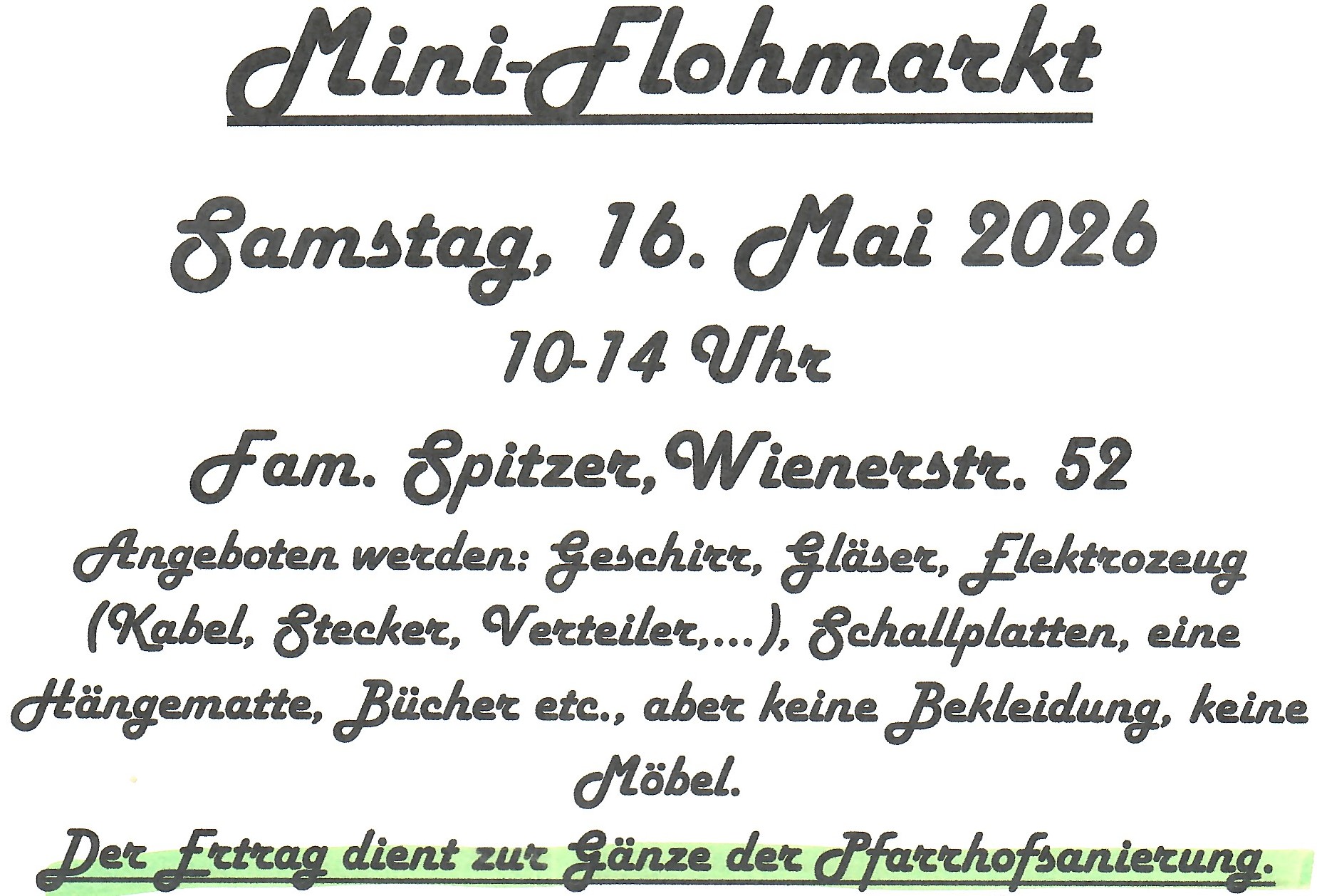 Miniflohmarkt Miniflohmarkt