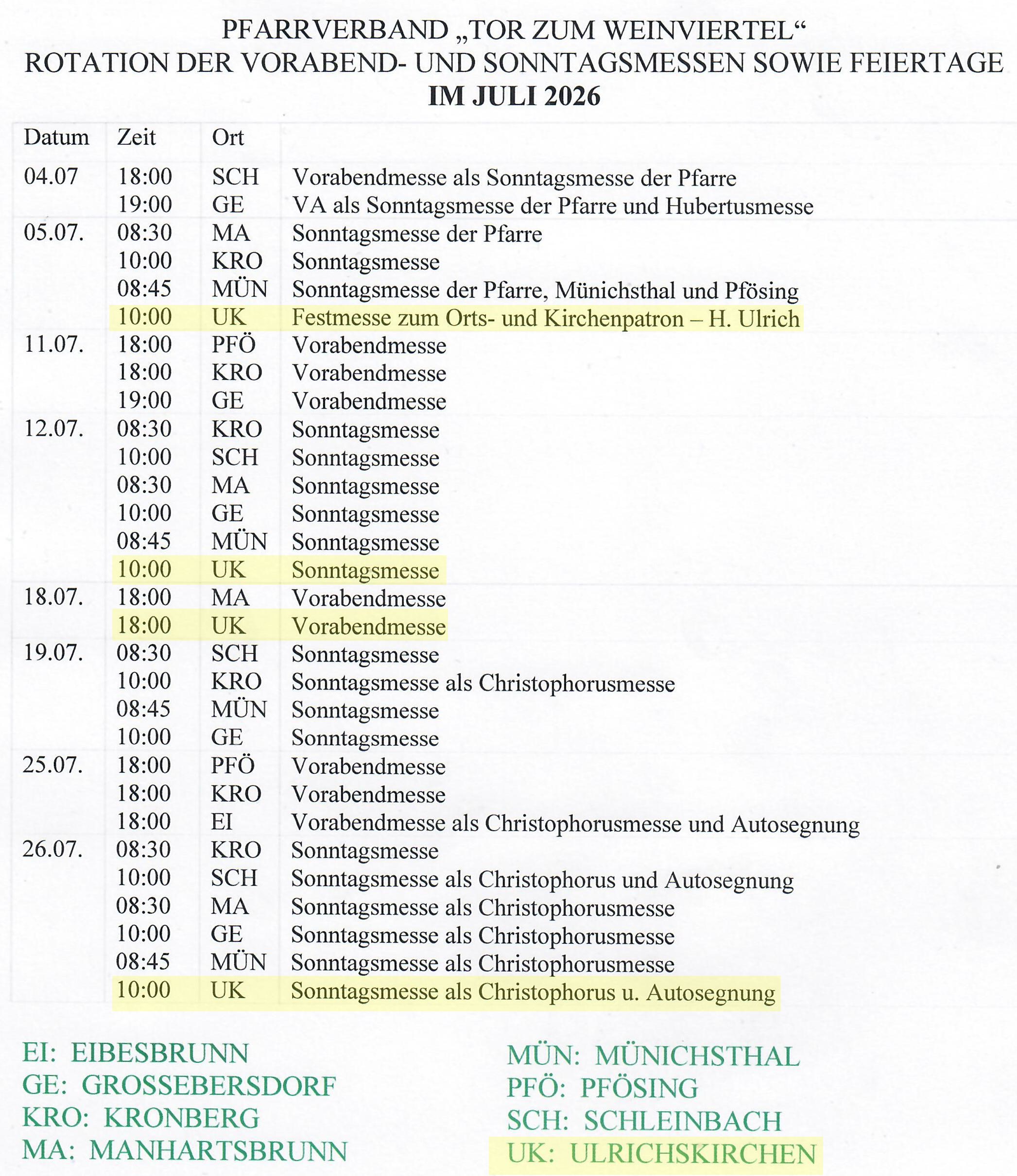 Messen im Juli